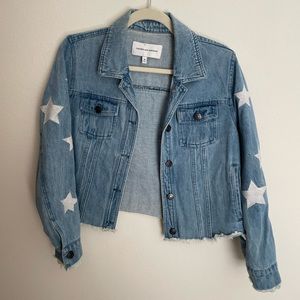 cupcakes and cashmere denim jacket with star embroidery size M